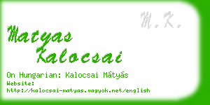 matyas kalocsai business card