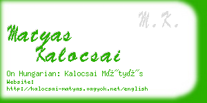 matyas kalocsai business card